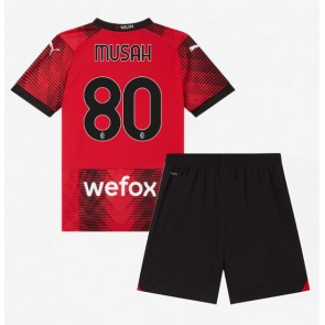 AC Milan Yunus Musah #80 Domaci Dres za Dječji 2023-24 Kratak Rukavima (+ kratke hlače)